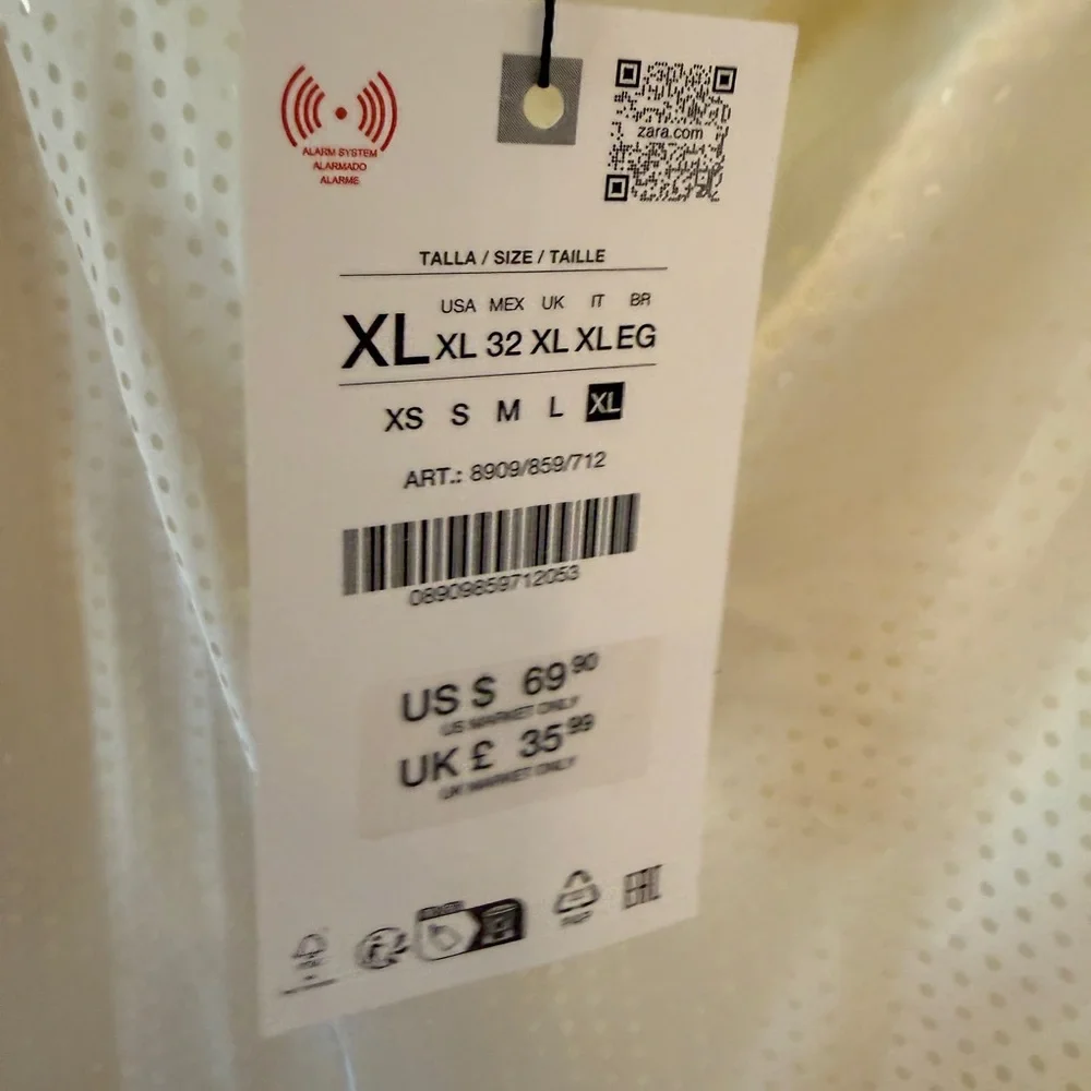 Zara Cream Satin Mini asymmetrical Dress - Picture 10 of 10